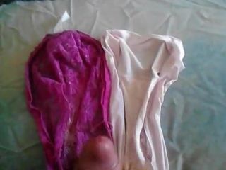Cumming on lodger's purple panties