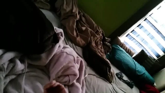 Brunette masturbating & and blow a cock
