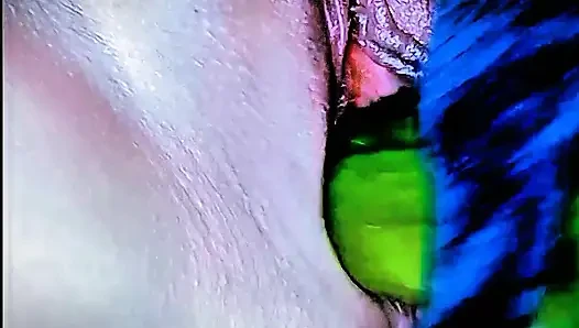 Miss Khalifa Dildoing With Mandingo Cucumber For Her Thirsty White Shaved Big Pussy
