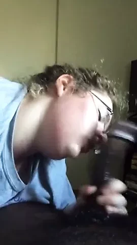 White BBW Amateur Slobbers and Slurps All Over BBC