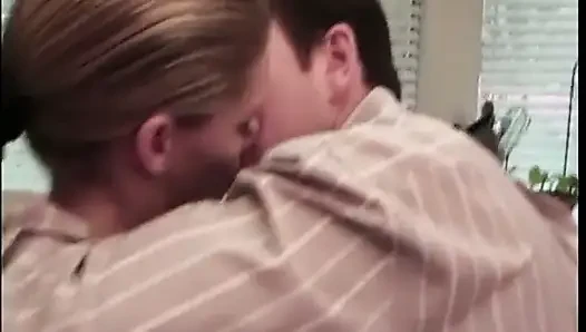 Cute flexible blonde does a split while big cock pounds her ass in the kitchen