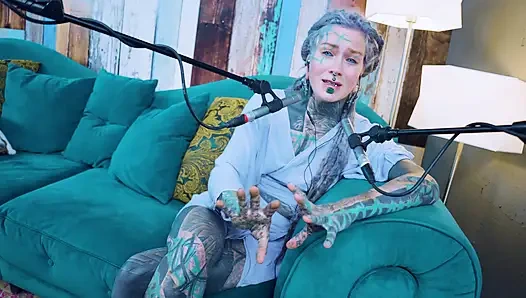 I talk about E - Empathy - ASMR podcast SFW talking goth skinny girl dreadlocks tattoo model inked girl