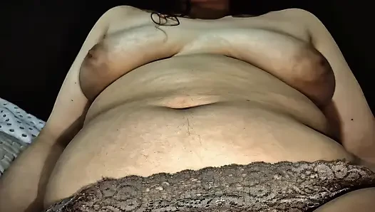 Nicole's Bedtime Snack Stripping, Teasing & Showing off My Big Soft Belly