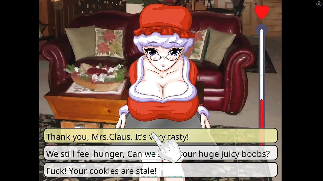 Fru jultomten Hjälpare - En het trekant med älvor och en sexig fru claus