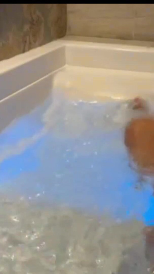 Lesbian moans and pleasure in the pool fingers sliding inside wet bikini | Clip 1