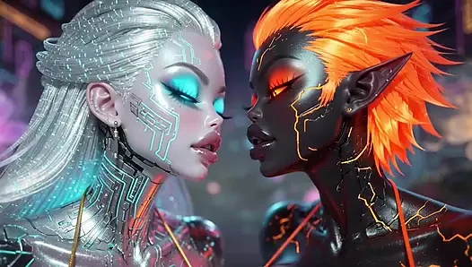 Beautiful Aliens Kiss on Nice Music, Ai Animation