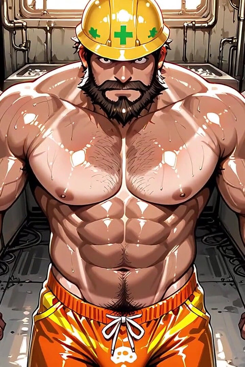 筋肉付きAIキャラクター シャツなし