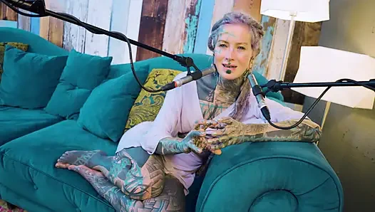 I talk about B - Bordem - ASMR podcast SFW talking goth skinny girl dreadlocks tattoo model inked girl