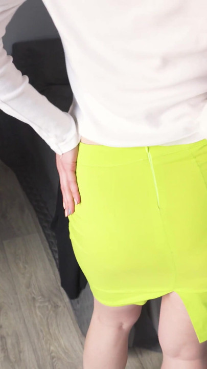 Amateur Milf Try On Haul Work Outfits In Full Back Panties And Teases Panty Line