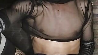 I love my I love my new femboy clothes to masturbate while he recorded me.