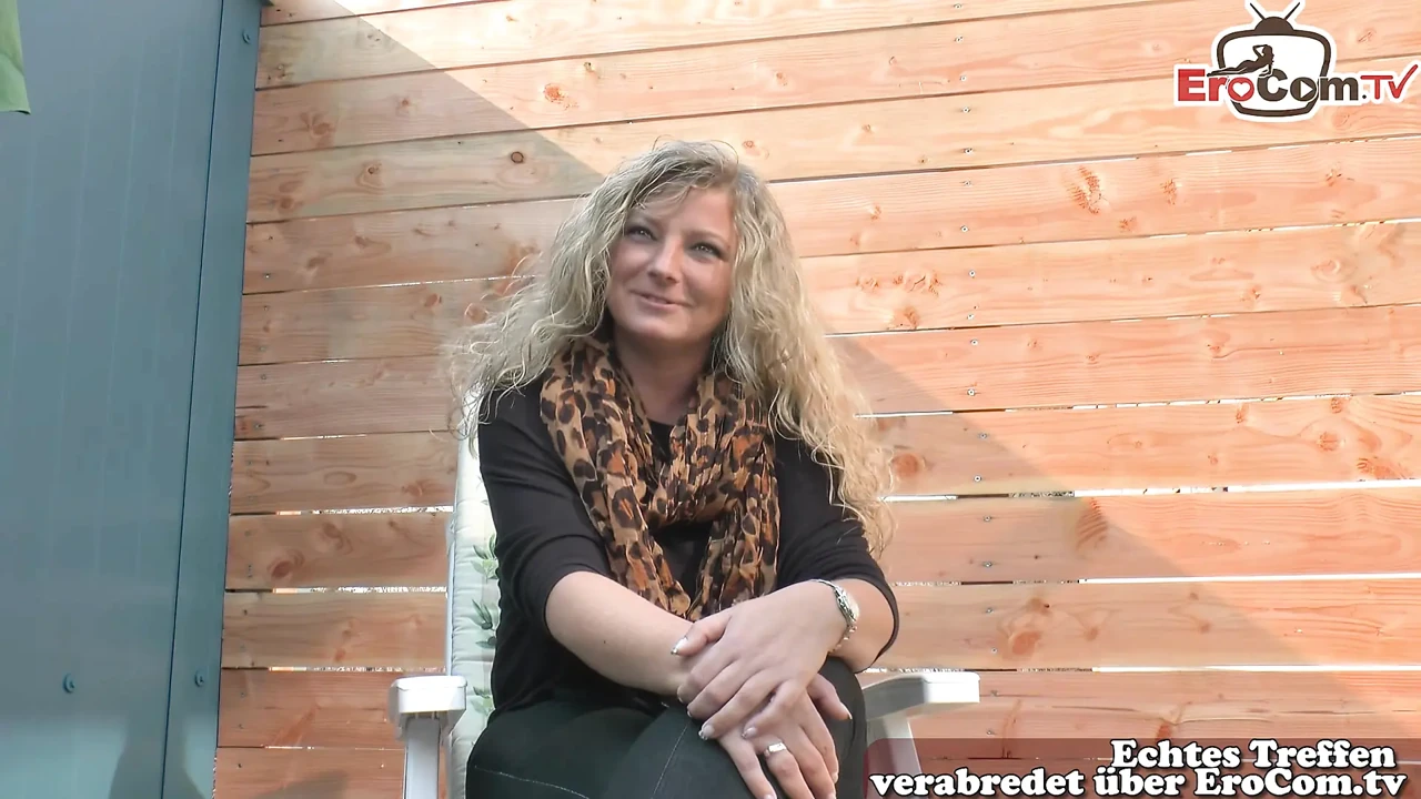 German mature neighbor masturbates in the garden until orgasm