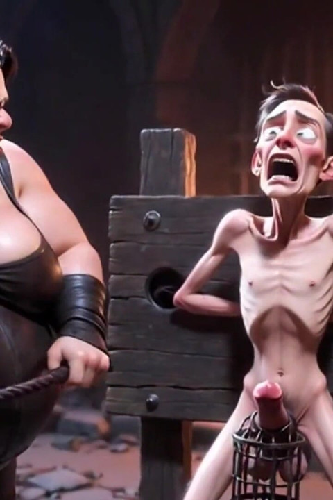 CBT Humiliation - BBW Mistress Whipping Locked Slave Cock