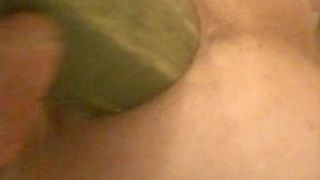 Asshole gaped by huge cucumber
