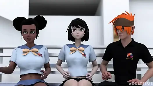 Hentai Sex College 2nd Semester Part 2 - Big Titty Hentai Babes Scissor After Their Competition