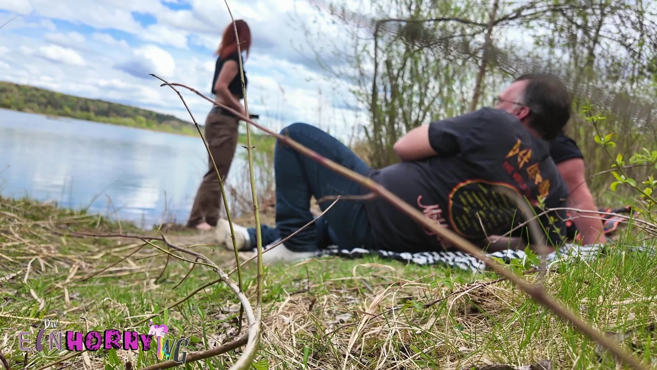 Amateur milf fucked and cum in mouth at the lake - Mona from the EinHorny-WG