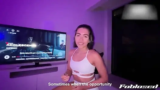 Nicht drinnen! Ich besuchte meinen nachbarn nach dem fitnessstudio und wir hatten sex