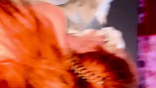 Hot Married Redhead with sexy feet takes a huge BWC FROM BEHIND.