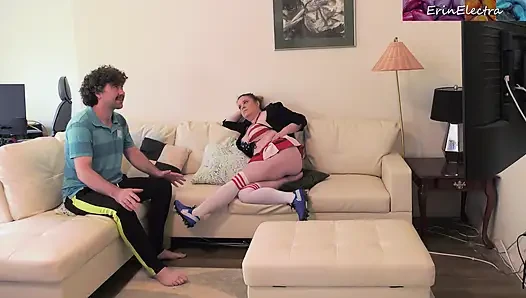 Stepdad creampies his stepdaughter to help his favorite team win