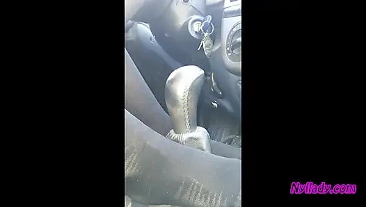 Nyllady Driving and Revving Her Bravo in High-heeled Boots and Black Ballet Flats