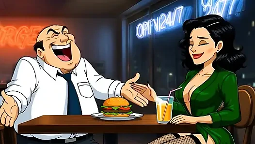 Slut Wife Fucked in Dirty Public Toilet. Cartoon