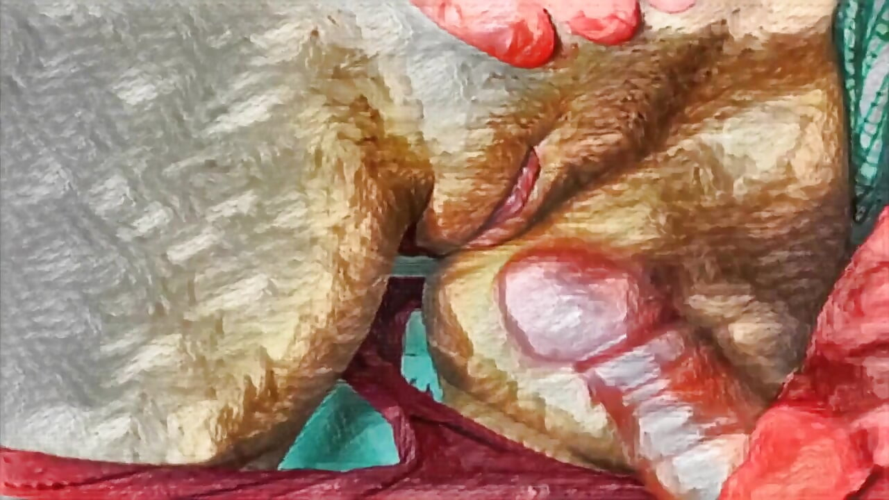 XXX 만화. 내 주부는 내 핸잡으로 나를 도와준다. 그녀의 큰 클리토리스와 그녀의 빨간 팬티에 사정.