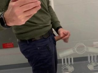 Jerking off in the train station bathroom.