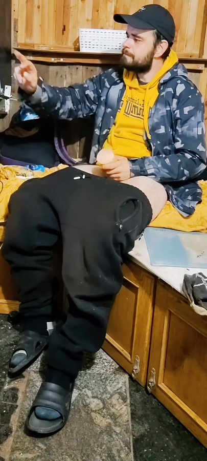 Masturbation and Cumshot in a Yellow Jacket