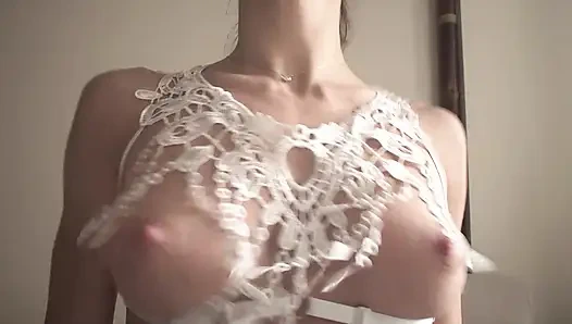 Edle häschenbraut in weißer spitze, anal-abenteuer - Mia bandini