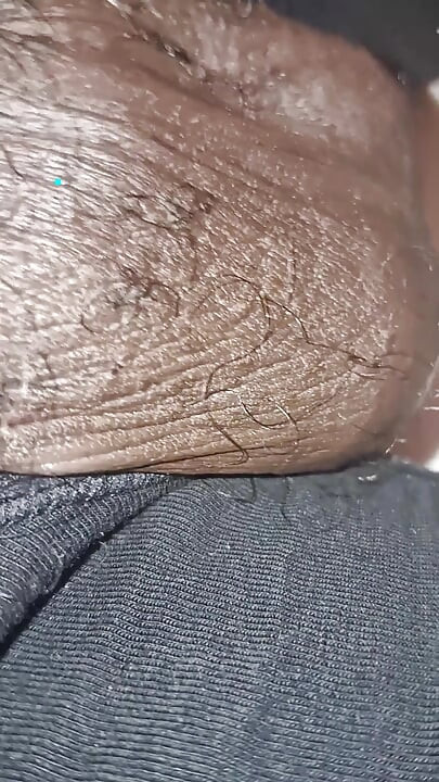 Stroking Big Black Uncut Dick Through Underwear