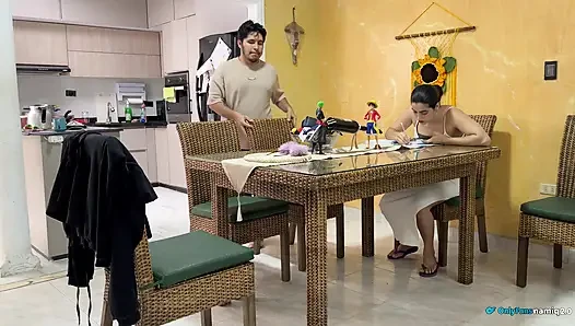 I fuck my wife's daughter in front of her and she joins the sex!