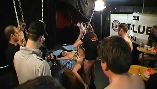 Ggg - Live Gangbang Party - Adina Takes on Multiple Guys and Gets a Messy Facial