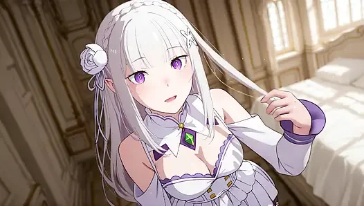 Emilia дает тебе свою мокрую киску Re:Zero, хентай