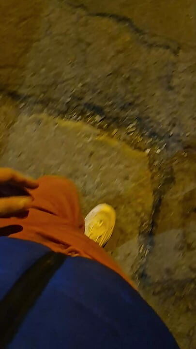 Thick and big Bulgarian cock gets hard in public on the street and squirts cum