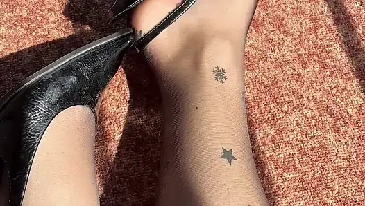 Süße absätze in sexy strümpfen