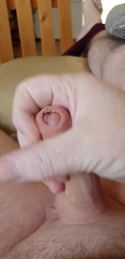 My Friend Lies on the Couch and Jerks off His Little Cock Until He Orgasms