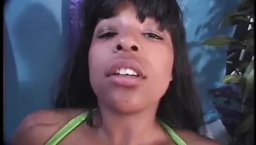 Vintage black girl get huge facial