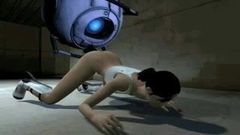 Wheatley трахает Out of Chell из портала 2