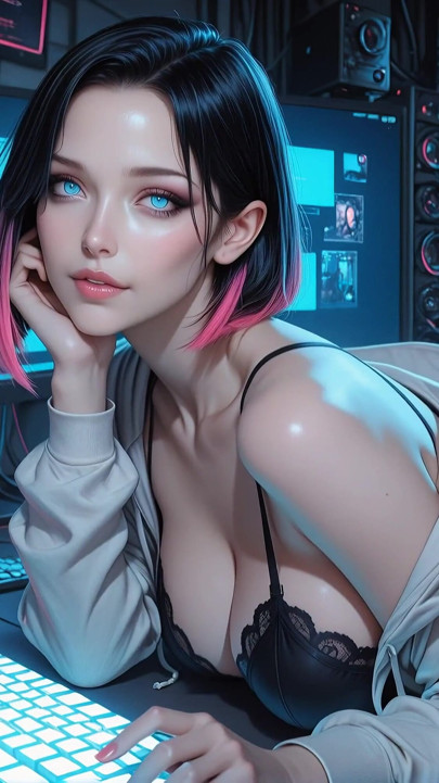 Neon Signal After Midnight - Ai-generated