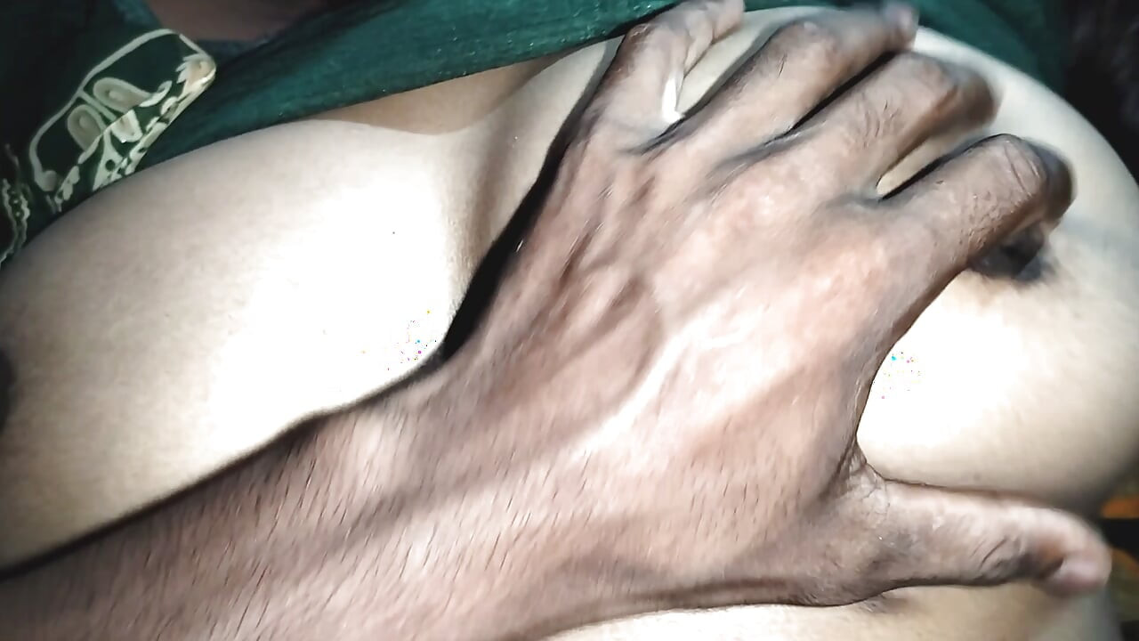 Indian Desi Girl's Orange Pressed With Her Hands