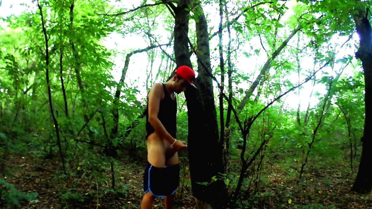 7 Minutes Fast Intense Huge Dick Jerking off in the Evening Woods