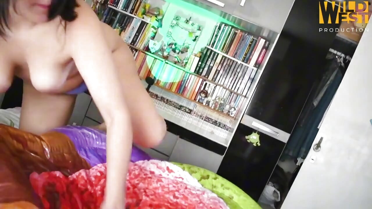 She Sucks the Penis of His Set-stepbrother to Inflate Her Inflatable.