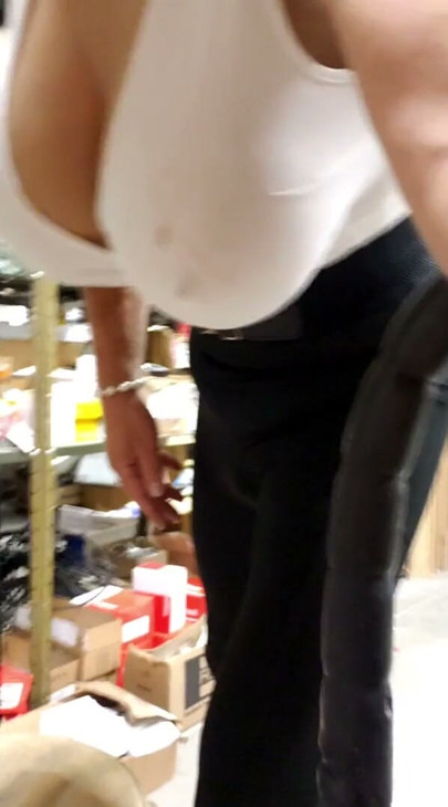 DeeDeeSlut in Hot Black Yoga Pants and White Top | Clip 1