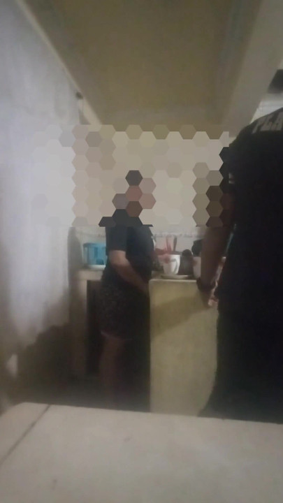 Stunning moment from "Maid fucked in the kitchen (almost discovered by my wife)"
