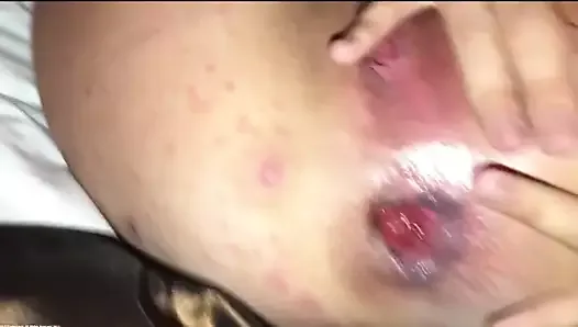 Amateur couple, nasty anal rosebud licking