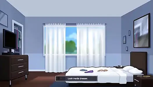 Summertime saga: stepmom caught her stepson masturbating on her underwea...