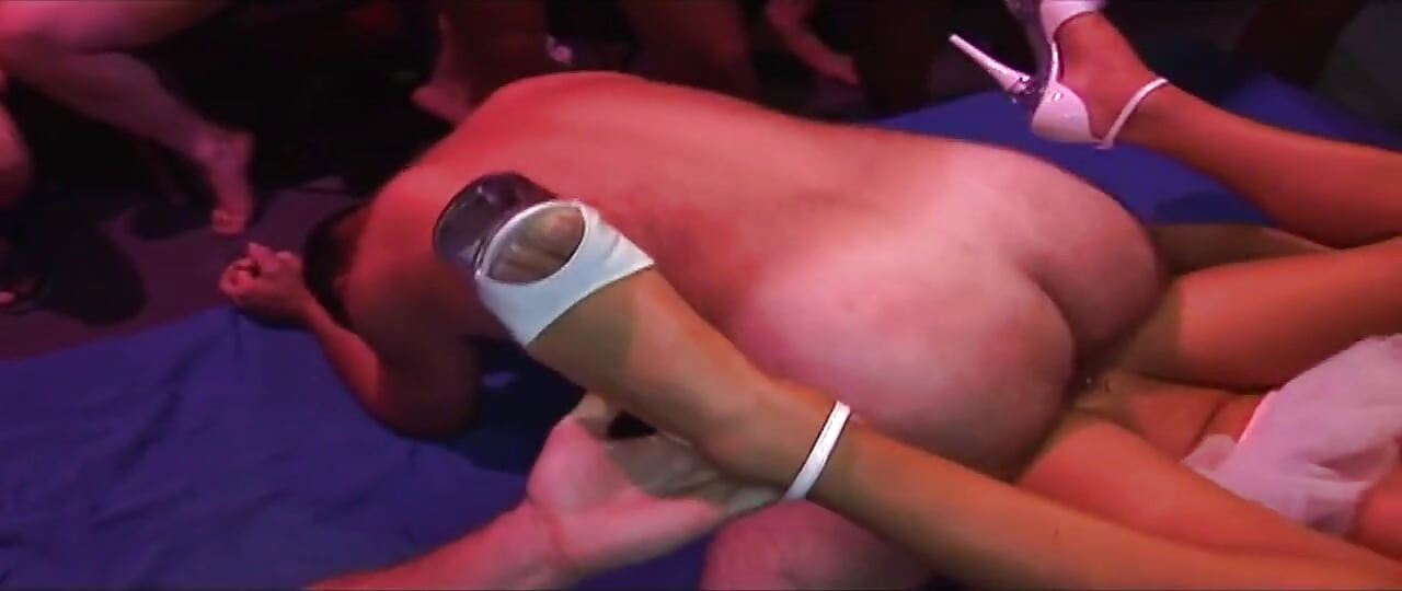 Horny Brunette MILF Fisted Deep in Wild Gangbang Orgy