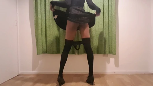 Slutty Sissy Teasing Seductively in All Black