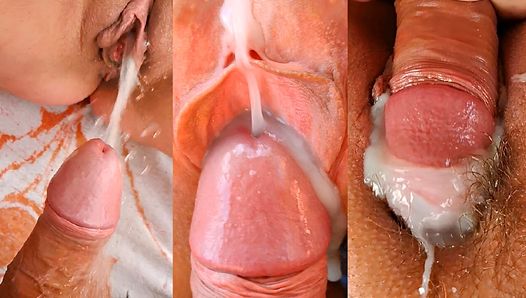 Zusammenstellung von reichlich creampies und squirting-orgasmen von einer süßen vollbusigen MILF