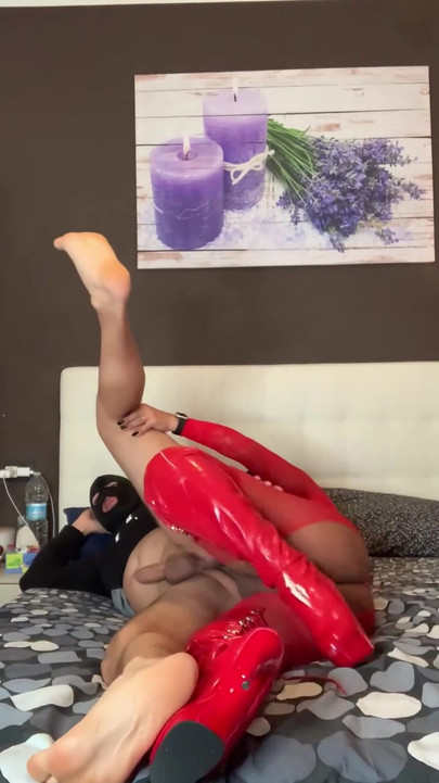 Aylla Gattina in Her Beautiful Outfit Gives Her Sex Slave a Nice Treatment