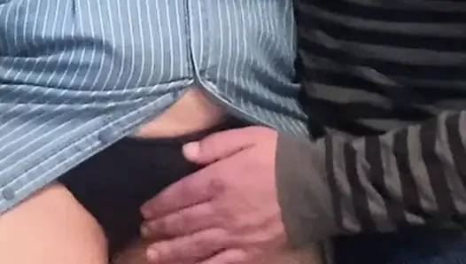 Hot Babe Lets Me Rub Her Hairy Pussy